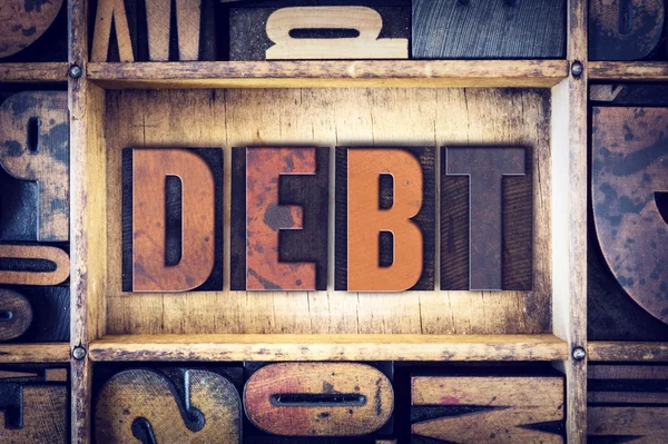 Debt Concept Letterpress Type — Stock Photo, Image