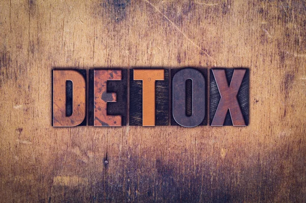 Detox Concetto Legno Letterpress Tipo — Foto Stock