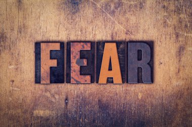 Korku kavramı ahşap Letterpress türü