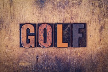 Golf kavramı ahşap Letterpress türü