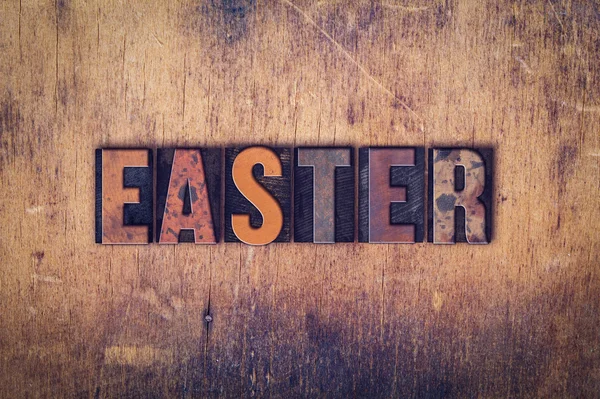 Easter Concept Wooden Letterpress Type — Stock Photo, Image