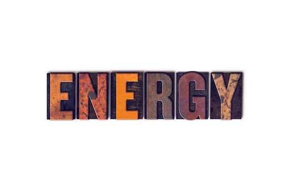 Energy Concept Isolated Letterpress Type — Stock Photo, Image