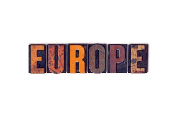 Europa Konzept isolierte Buchdruckart — Stockfoto