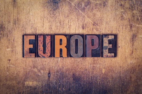 Europe kavramı ahşap Letterpress türü — Stok fotoğraf