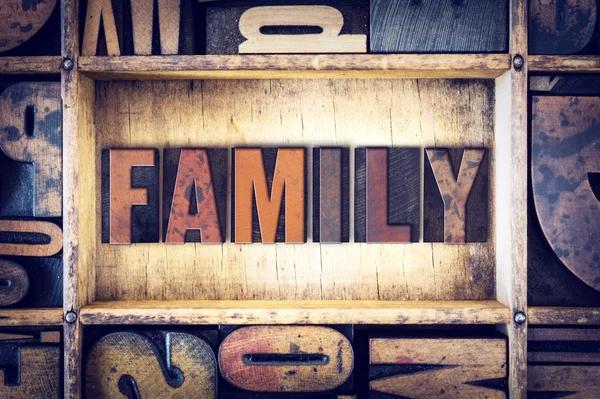 Family Concept Letterpress Tipo — Foto Stock