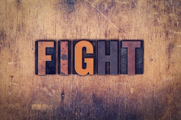 Fight Concept Wooden Letterpress Type — Stock Photo, Image