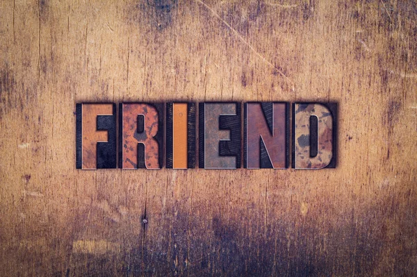 Tipo de tipografía de madera del concepto de amigo — Foto de Stock