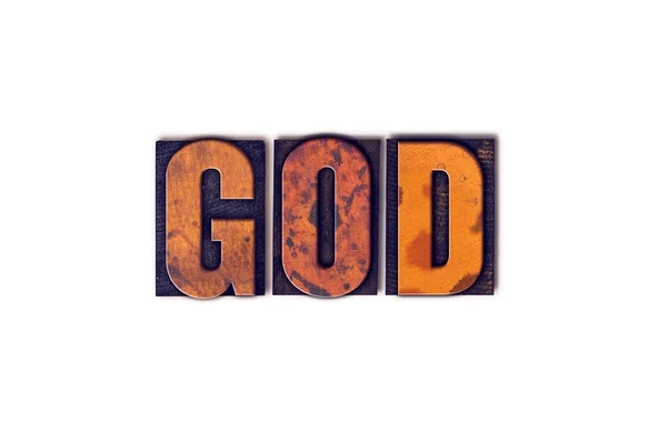 God Concept Isolated Letterpress Type — Stock Photo, Image