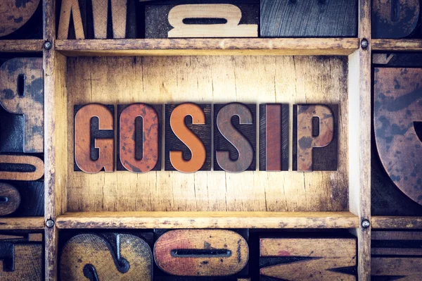 Gossip Conceito Letterpress Tipo — Fotografia de Stock