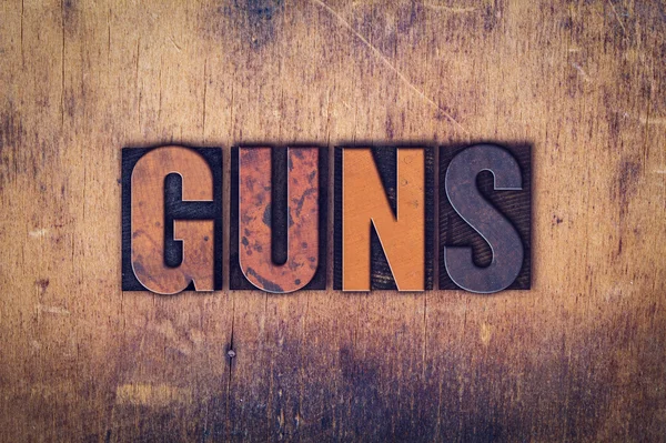 Guns Concept Wooden Letterpress Type — Stock Photo, Image