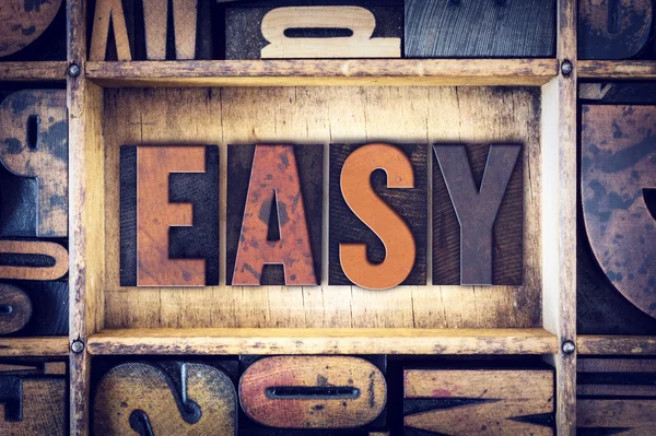 Easy Concept Letterpress Type — Stock Photo, Image