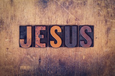 Jesus Concept ahşap Letterpress türü