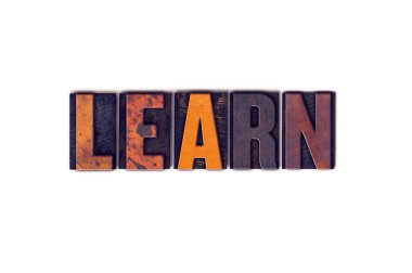 Kavramı öğrenmek izole Letterpress türü