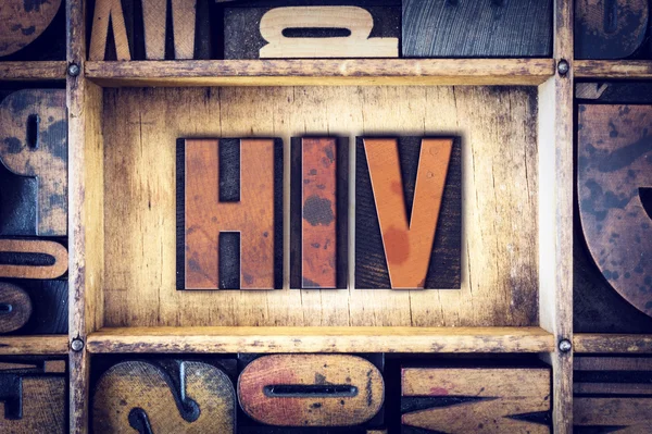 艾滋病毒概念凸版类型 — 图库照片