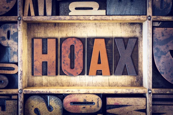 Hoax Concetto Letterpress Tipo — Foto Stock