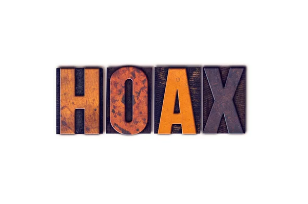 Hoax konceptet isolerade boktryck typ — Stockfoto