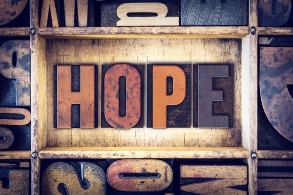 Concetto di speranza Letterpress Type — Foto Stock
