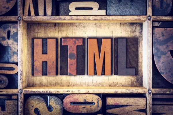 HTML Concept Letterpress Type — Stock Photo, Image
