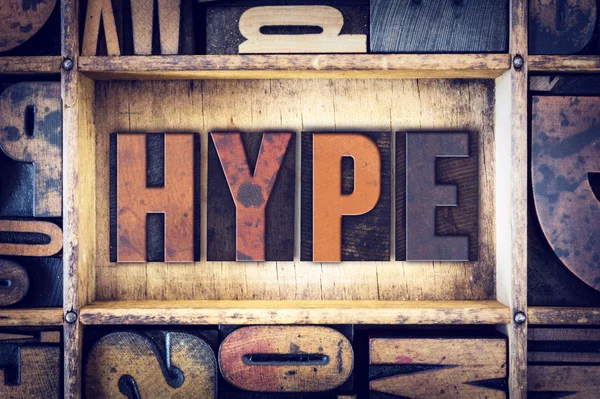 Hype Concept Letterpress Type — Stock Photo, Image