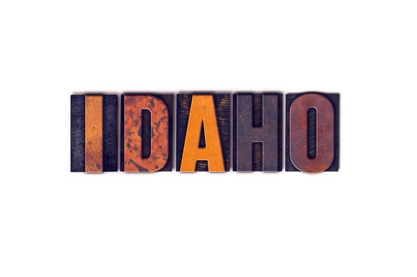 Conceito de Idaho Isolado Tipo Letterpress — Fotografia de Stock