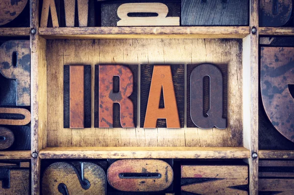 Ирак, тип Letterpress — стоковое фото