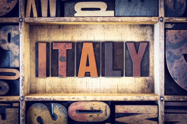 Italia Concetto Letterpress Tipo — Foto Stock