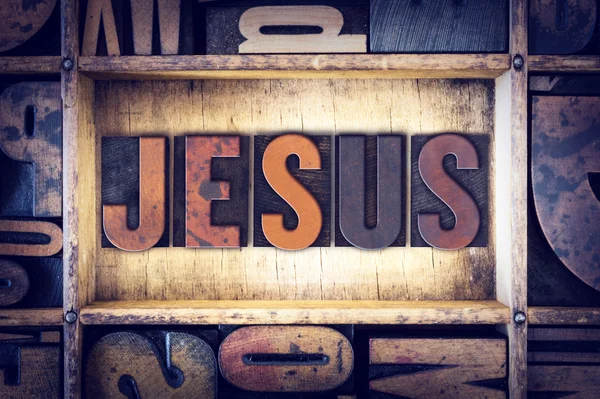 Jesus Concept Letterpress Tipo — Foto Stock