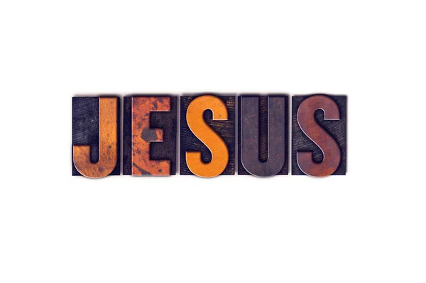 İzole Jesus kavramı Letterpress türü — Stok fotoğraf