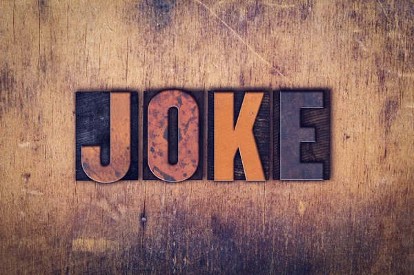 Joke Concept Wooden Letterpress Type — Stock Photo, Image