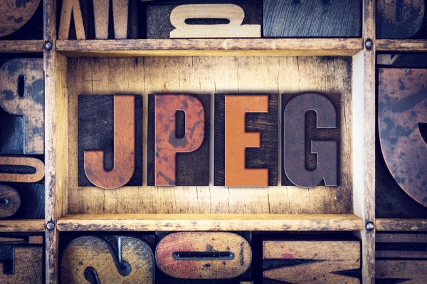 JPEG kavramı Letterpress türü — Stok fotoğraf