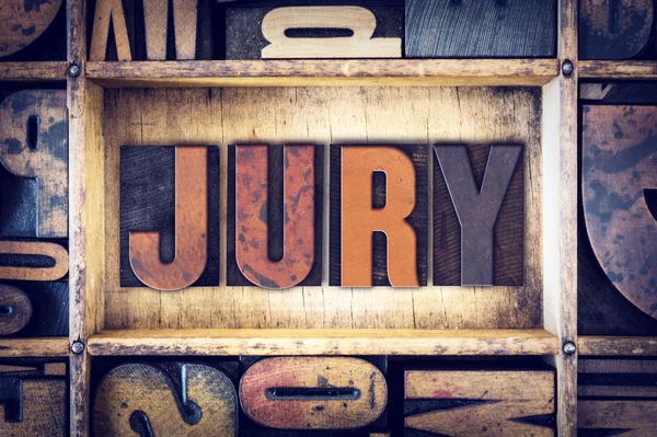 Jury Concept boekdruk Type — Stockfoto