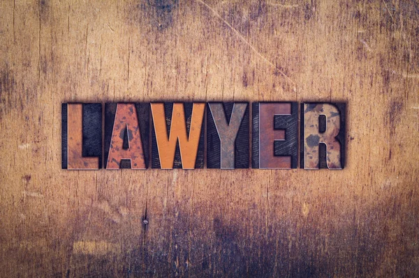 Advogado Conceito Tipo de madeira Letterpress — Fotografia de Stock