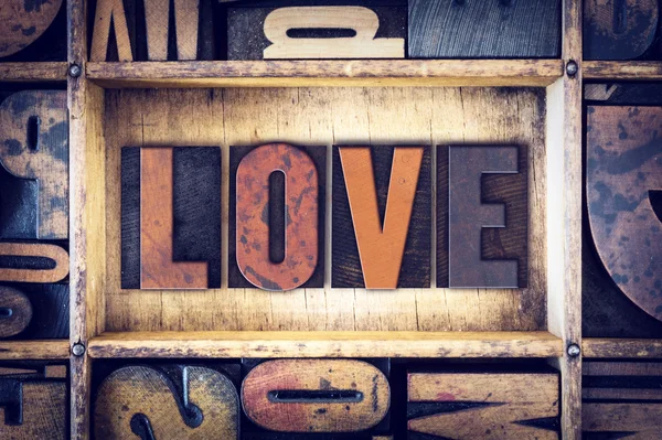 Love Concept Letterpress Tipo — Foto Stock