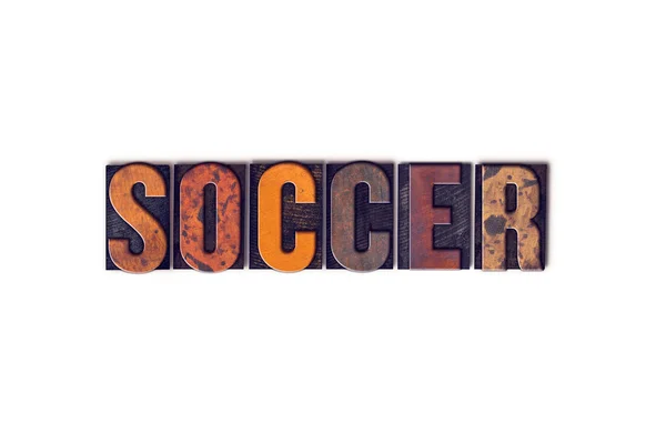 Ποδόσφαιρο έννοια απομονωθεί Letterpress τύπου — Φωτογραφία Αρχείου