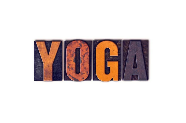 Yoga concetto isolato Letterpress Tipo — Foto Stock