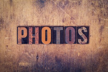 Fotoğraflar kavramı ahşap Letterpress türü