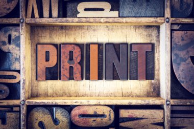 Yazdırma kavramı Letterpress türü