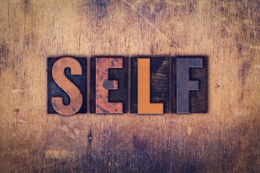 Benlik kavramı ahşap Letterpress türü