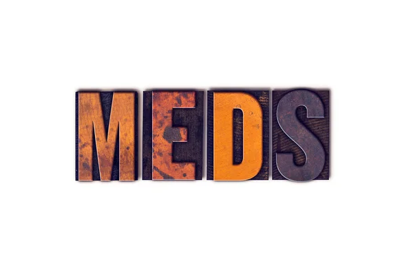 Meds Concept Isolated Letterpress Type — Stock Photo, Image