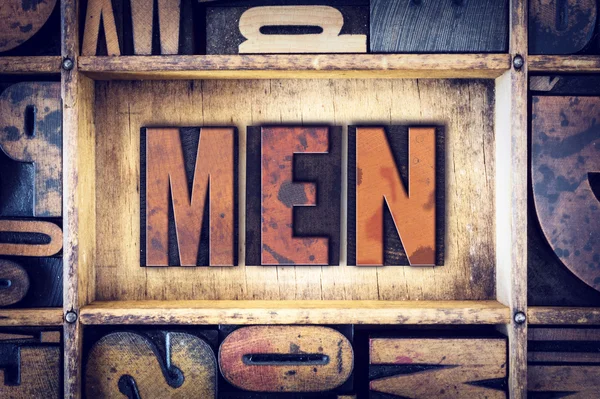 Men Concept Letterpress Tip — Fotografie, imagine de stoc