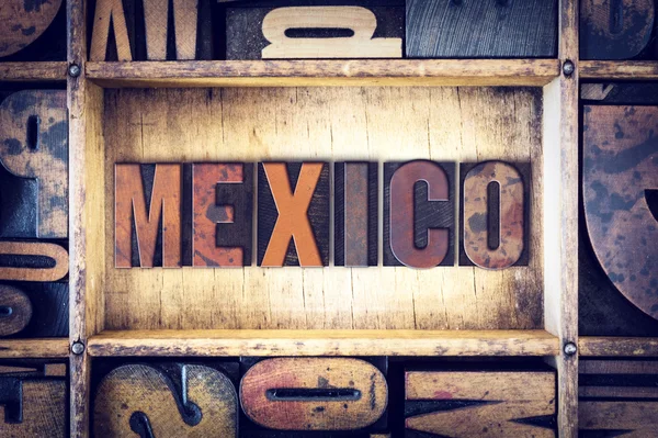 Meksika kavramı Letterpress türü — Stok fotoğraf