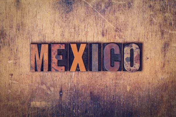 México Conceito Tipo de impressão de madeira — Fotografia de Stock