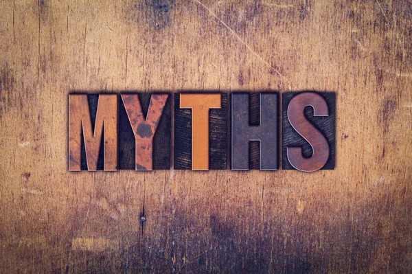 Myths Concept Wooden Letterpress Type — Stock Photo, Image