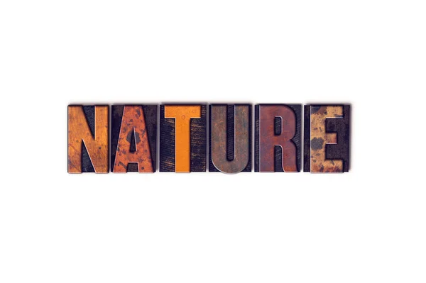 Natureza Conceito Isolado Tipo Letterpress — Fotografia de Stock