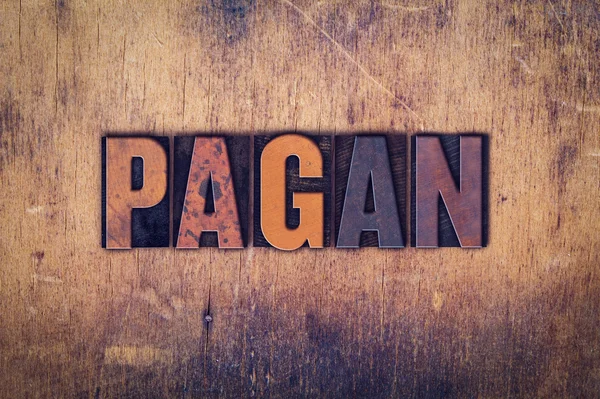 Pagan Concept Wooden Letterpress Type — Stock Photo, Image