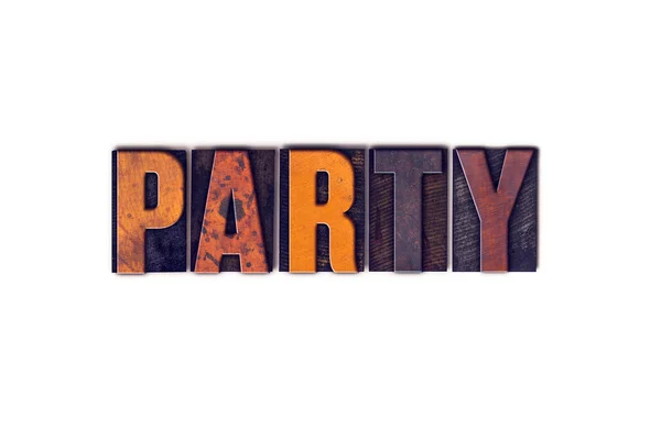 Party Concept Isolated Letterpress Type — Stock Photo, Image