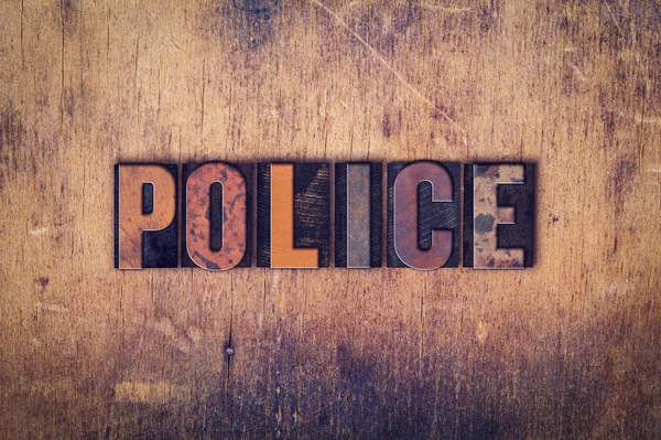 Concept de police Type de presse à lettres en bois — Photo