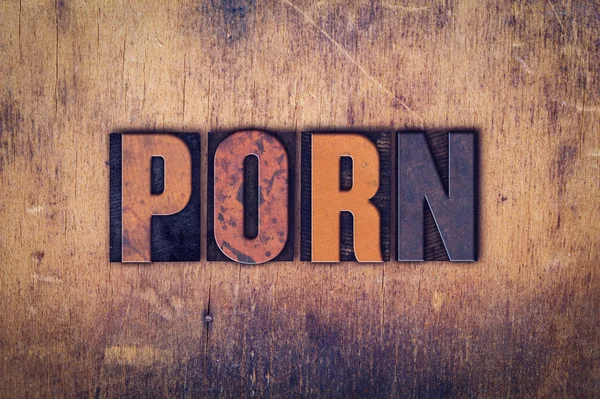 Porno Concept houten boekdruk Type — Stockfoto