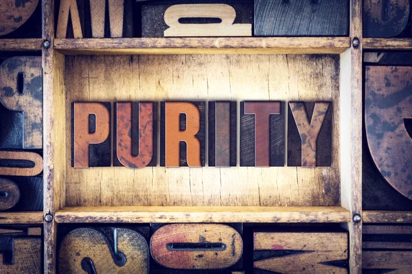 Purity Concept Letterpress Type — Stock Photo, Image