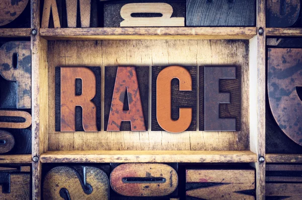 Race Concept Letterpress Type — Stock Photo, Image